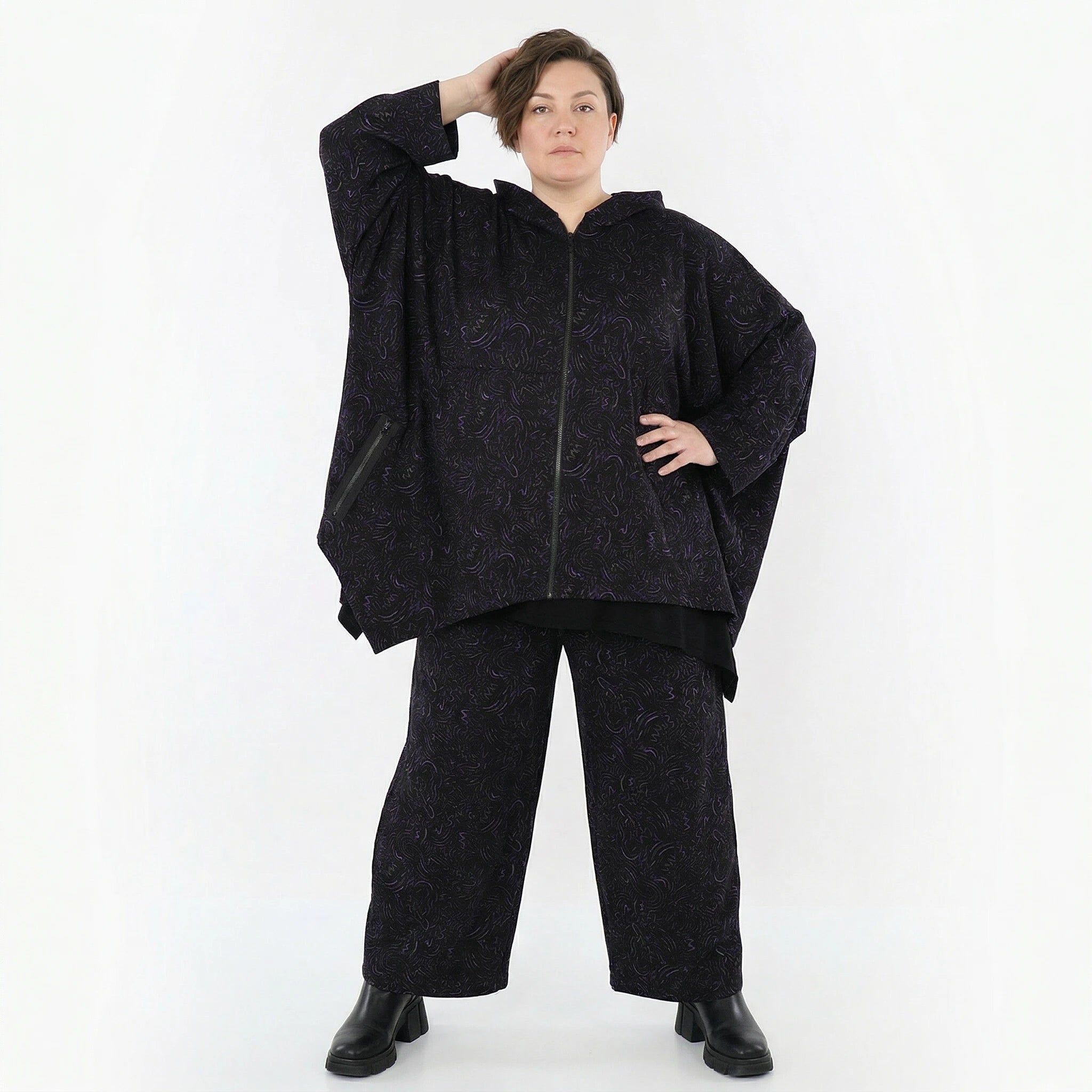 Marlene Hose von AKH Fashion aus Materialmix, 1516.07083, Violett