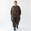 AKH Fashion Jacke in Vokuhila-Form, aus Viskose, 1517.07119, Schwarz/Cognac/Weiß, Schick