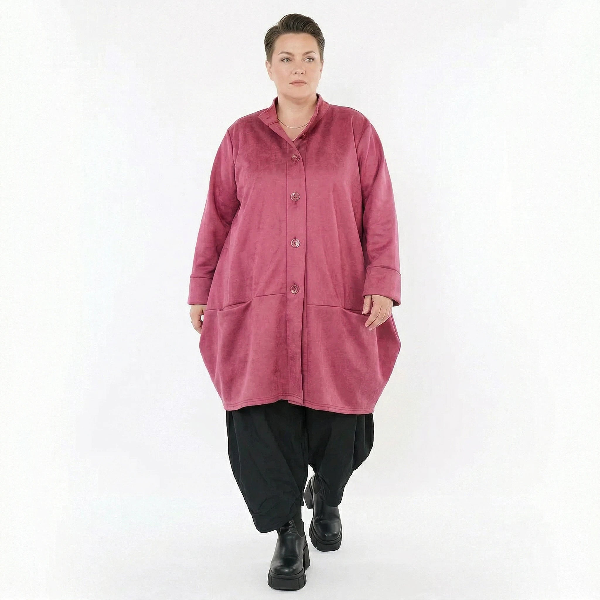Ballonjacke von AKH Fashion aus Polyester, 1520.07094, Fuchsia, Ausgefallen, Zeitlos