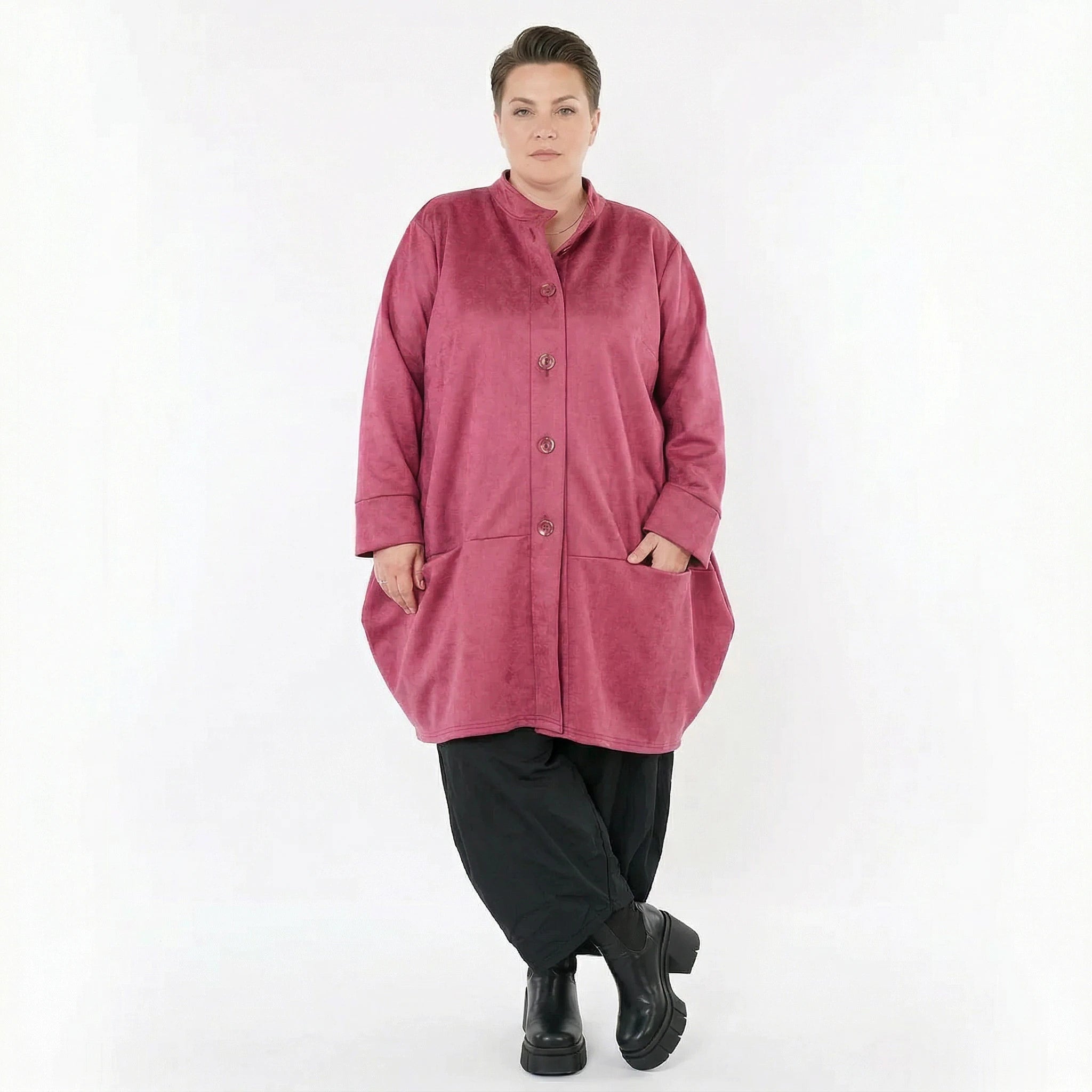 Ballonjacke von AKH Fashion aus Polyester, 1520.07094, Fuchsia, Ausgefallen, Zeitlos