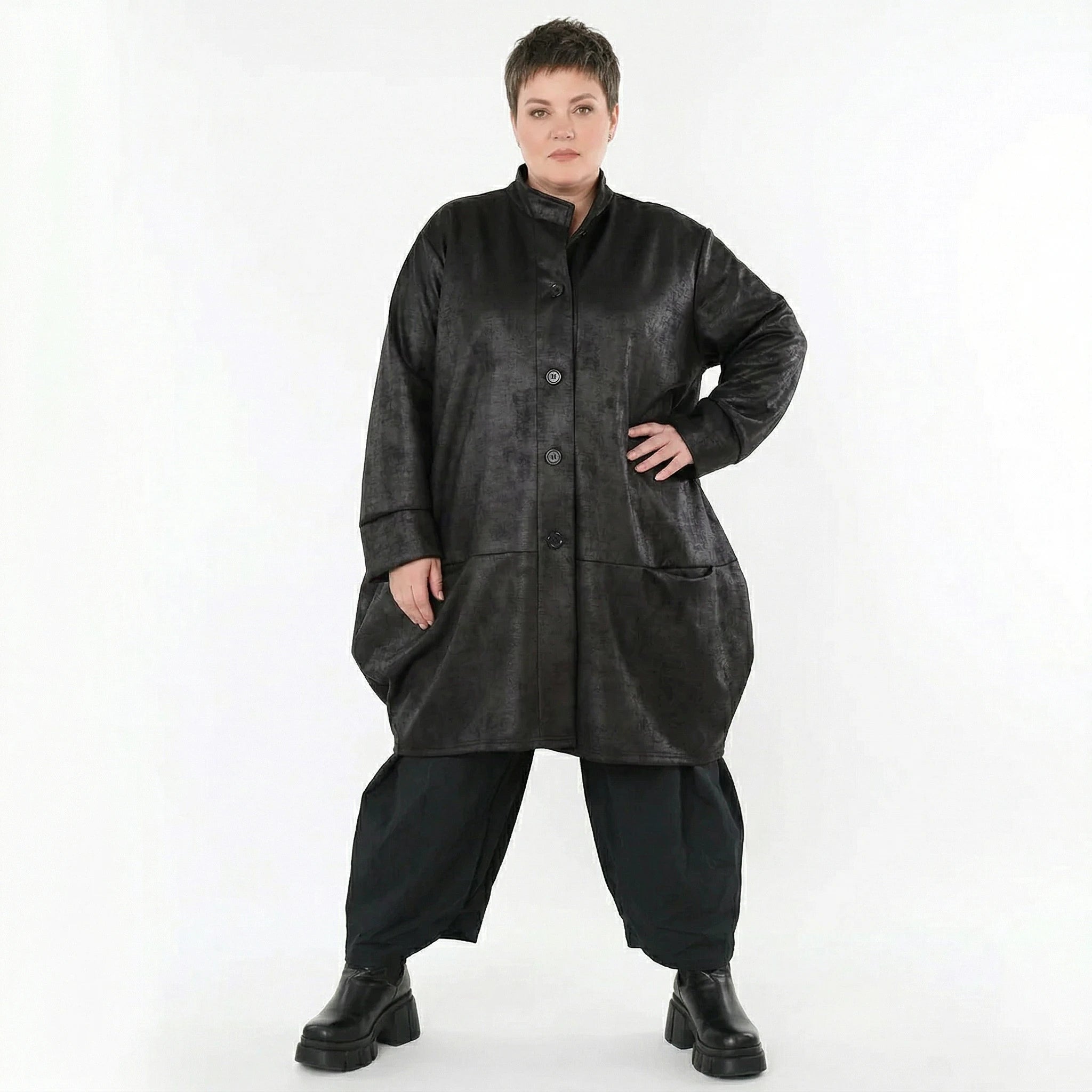 Ballonjacke von AKH Fashion aus Polyester, 1520.07094, Schwarz, Ausgefallen, Zeitlos