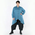 AKH Fashion Jacke in Vokuhila-Form, aus Polyester, 1520.07119, Petrol, Ausgefallen, Schick