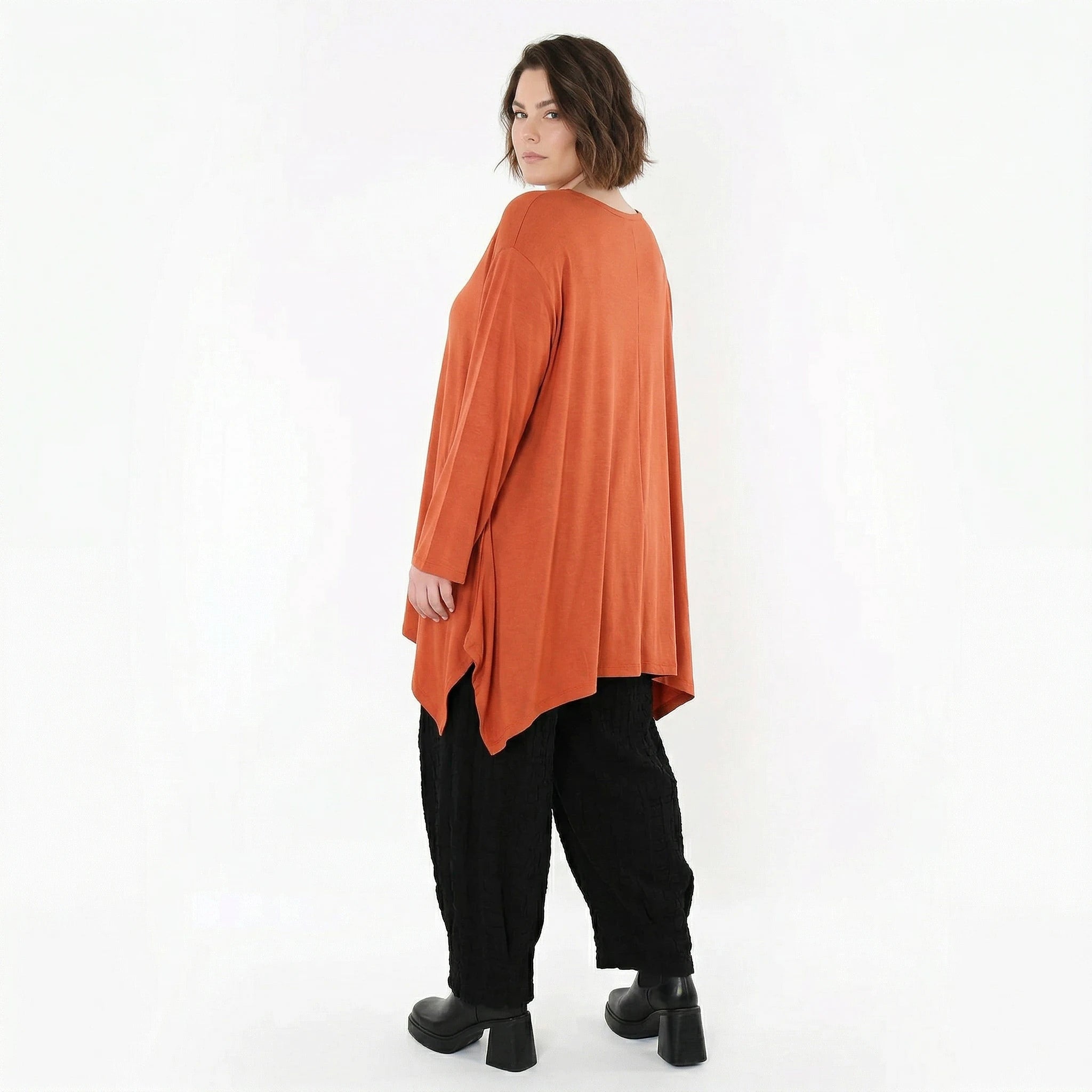 A-Form Bigshirt von AKH Fashion aus Viskose, 1531.01019, Rost, Ausgefallen, Zeitlos, Schick