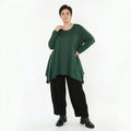 A-Form Bigshirt von AKH Fashion aus Viskose, 1531.01019, Tannengrün, Ausgefallen, Zeitlos