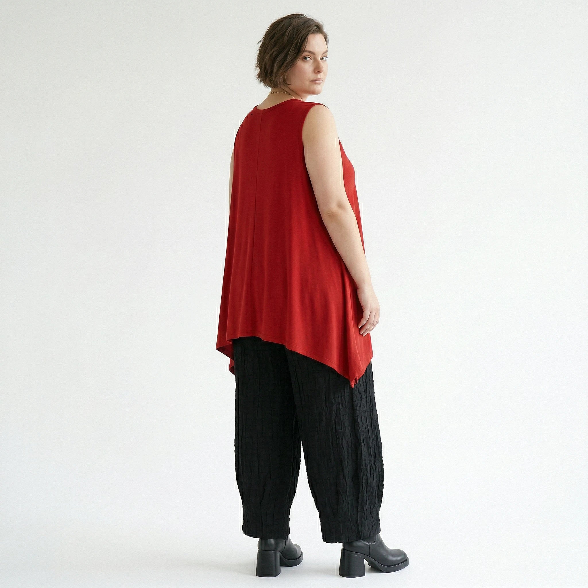 A-Form Top von AKH Fashion aus Viskose, 1531.03071, Dunkelrot, Ausgefallen, Zeitlos
