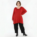 AKH Fashion Bigshirt in gerader Form, aus Viskose, 1531.07054, Dunkelrot, Ausgefallen, Schick