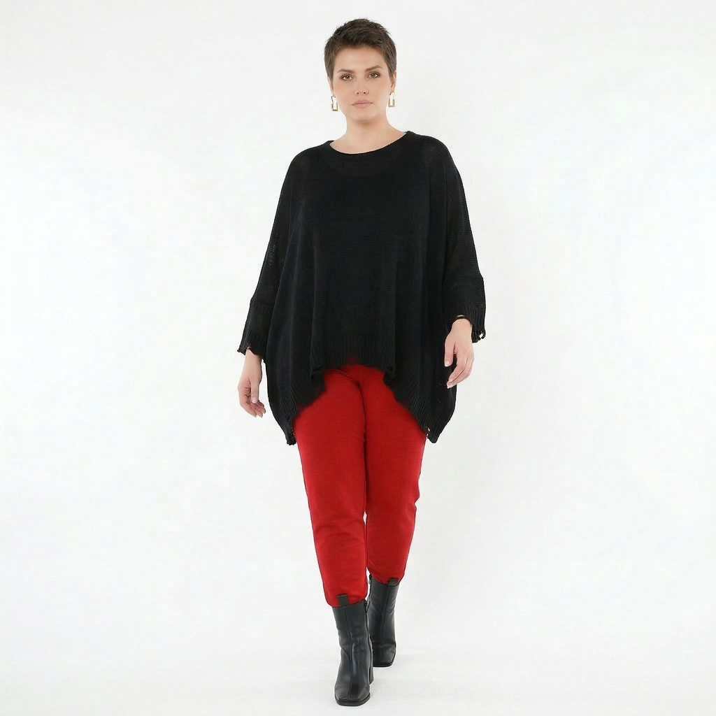 AKH Fashion Leggings in gerader Form, aus Viskose, 1531.0P100, Dunkelrot, Ausgefallen