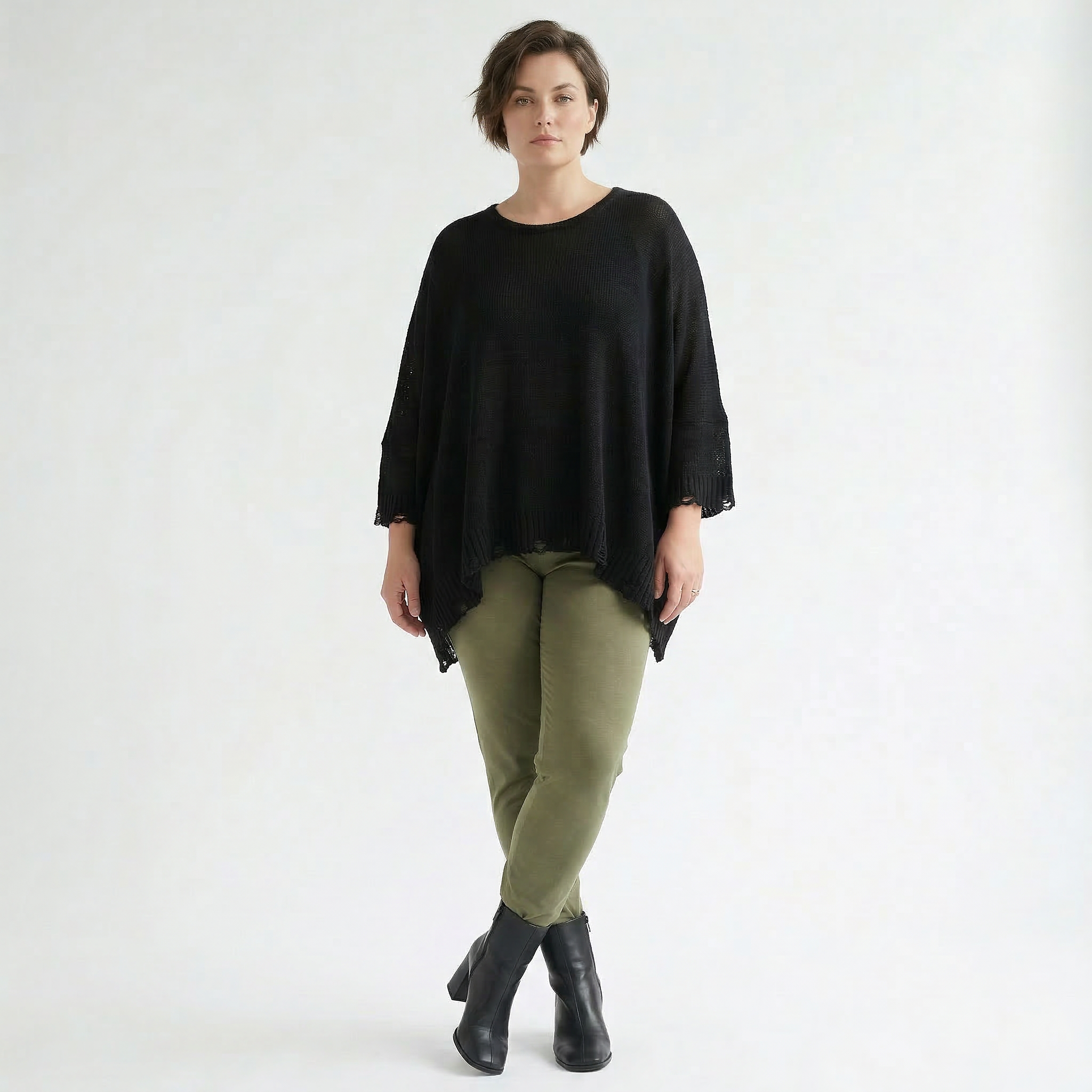 AKH Fashion Leggings in gerader Form, aus Viskose, 1531.0P100, Olive, Ausgefallen, Zeitlos