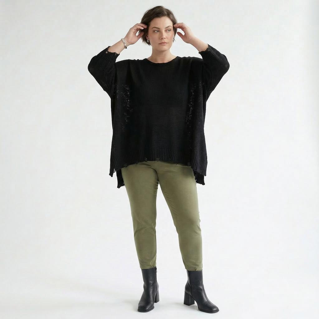 AKH Fashion Leggings in gerader Form, aus Viskose, 1531.0P100, Olive, Ausgefallen, Zeitlos