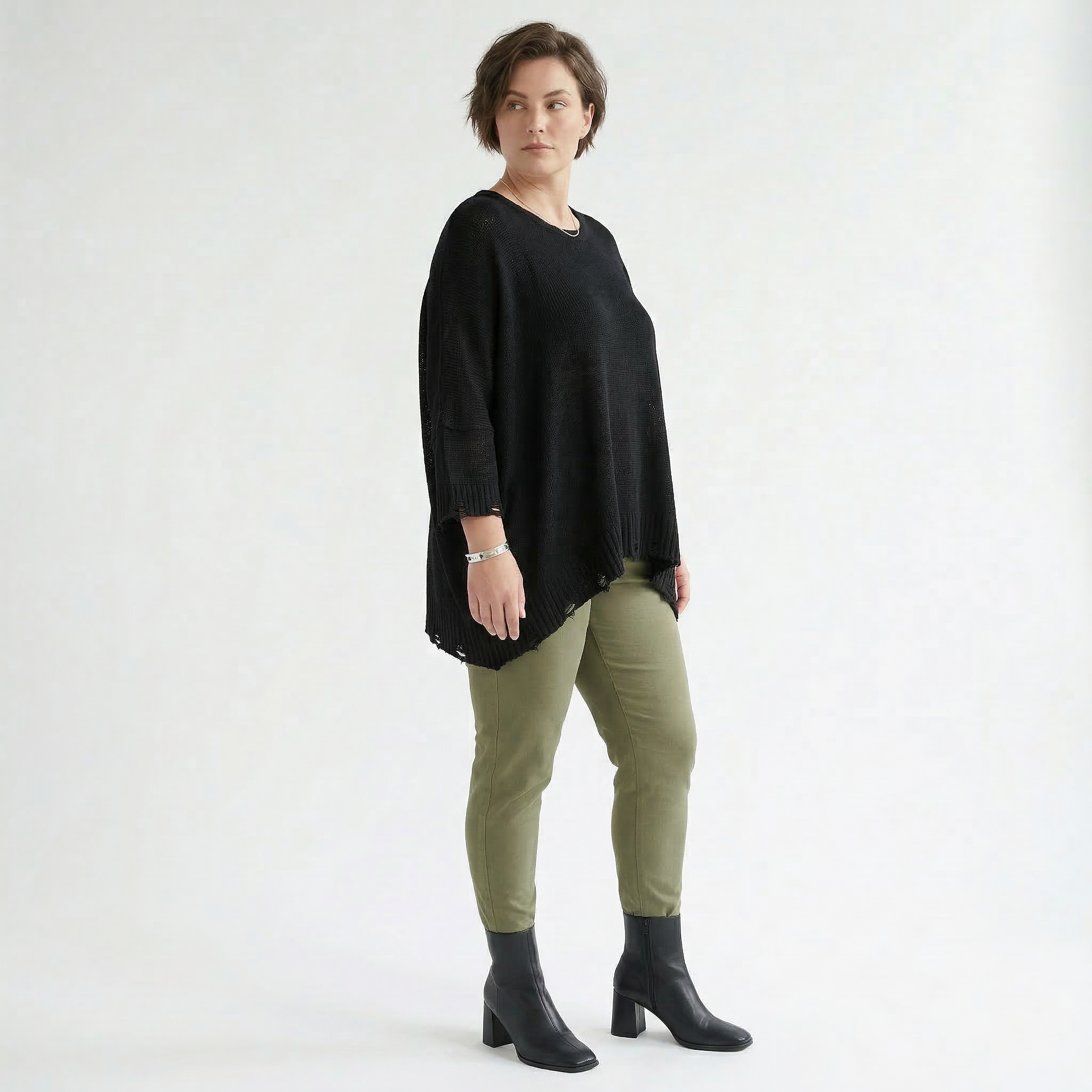 AKH Fashion Leggings in gerader Form, aus Viskose, 1531.0P100, Olive, Ausgefallen, Zeitlos