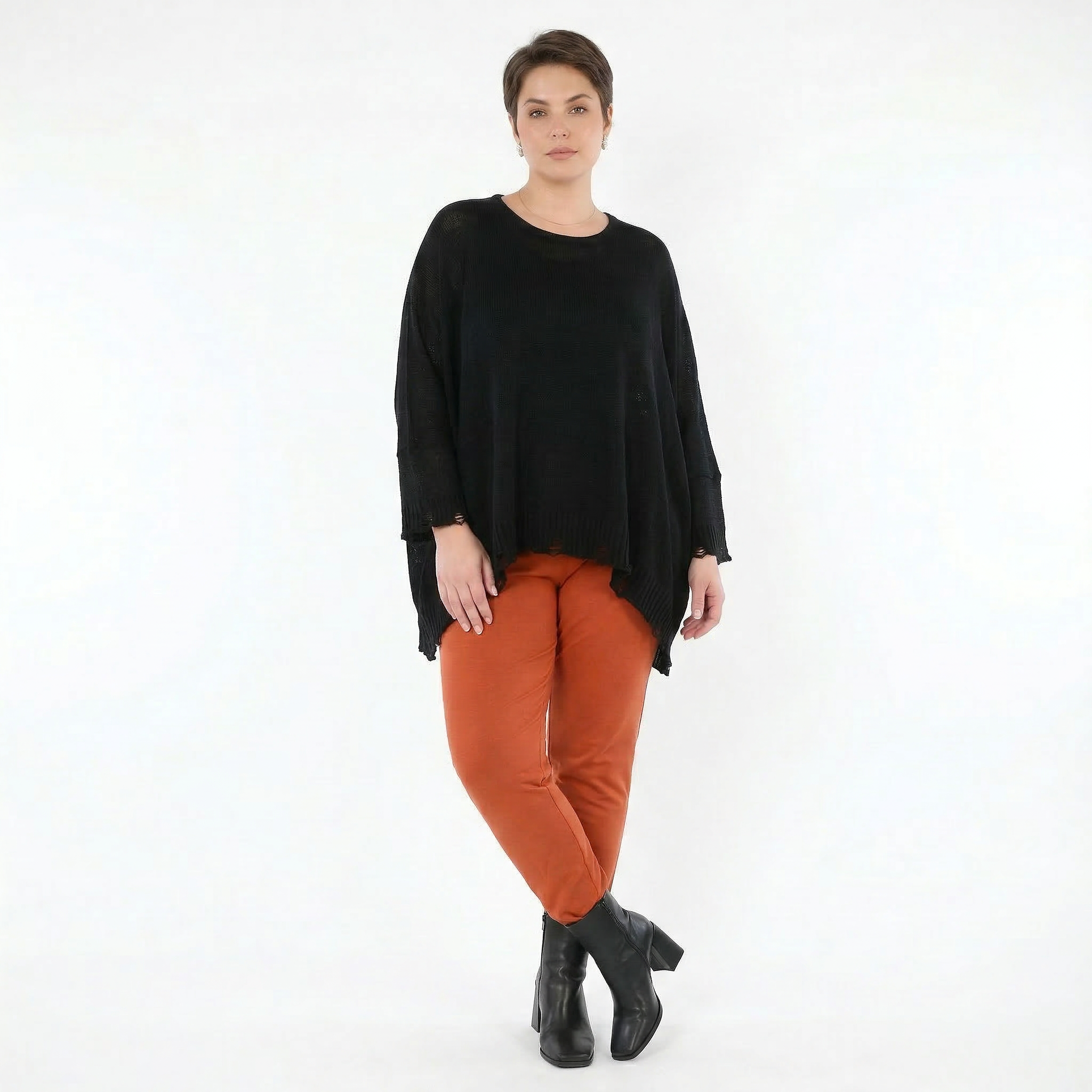 AKH Fashion Leggings in gerader Form, aus Viskose, 1531.0P100, Rost, Ausgefallen, Zeitlos