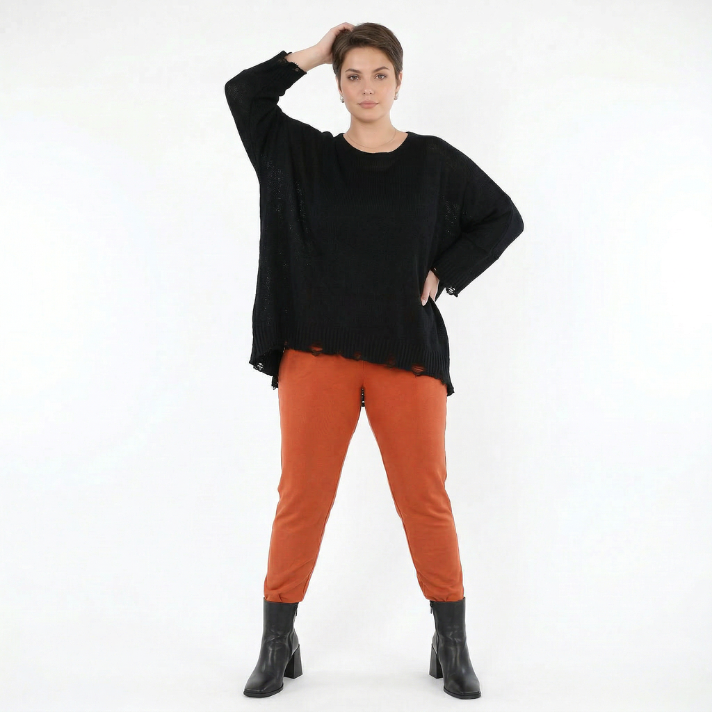 AKH Fashion Leggings in gerader Form, aus Viskose, 1531.0P100, Rost, Ausgefallen, Zeitlos