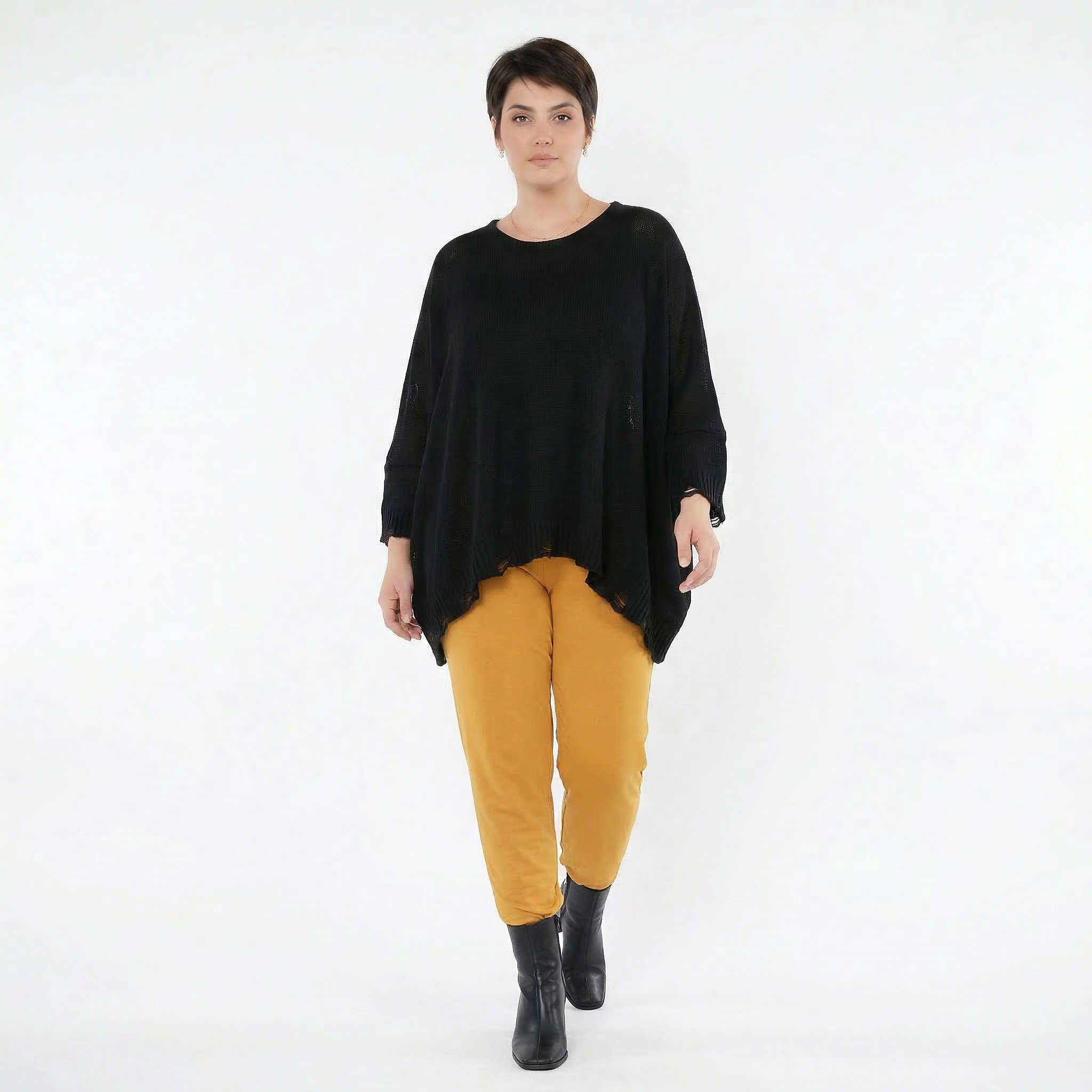 AKH Fashion Leggings in gerader Form, aus Viskose, 1531.0P100, Senf, Ausgefallen, Zeitlos