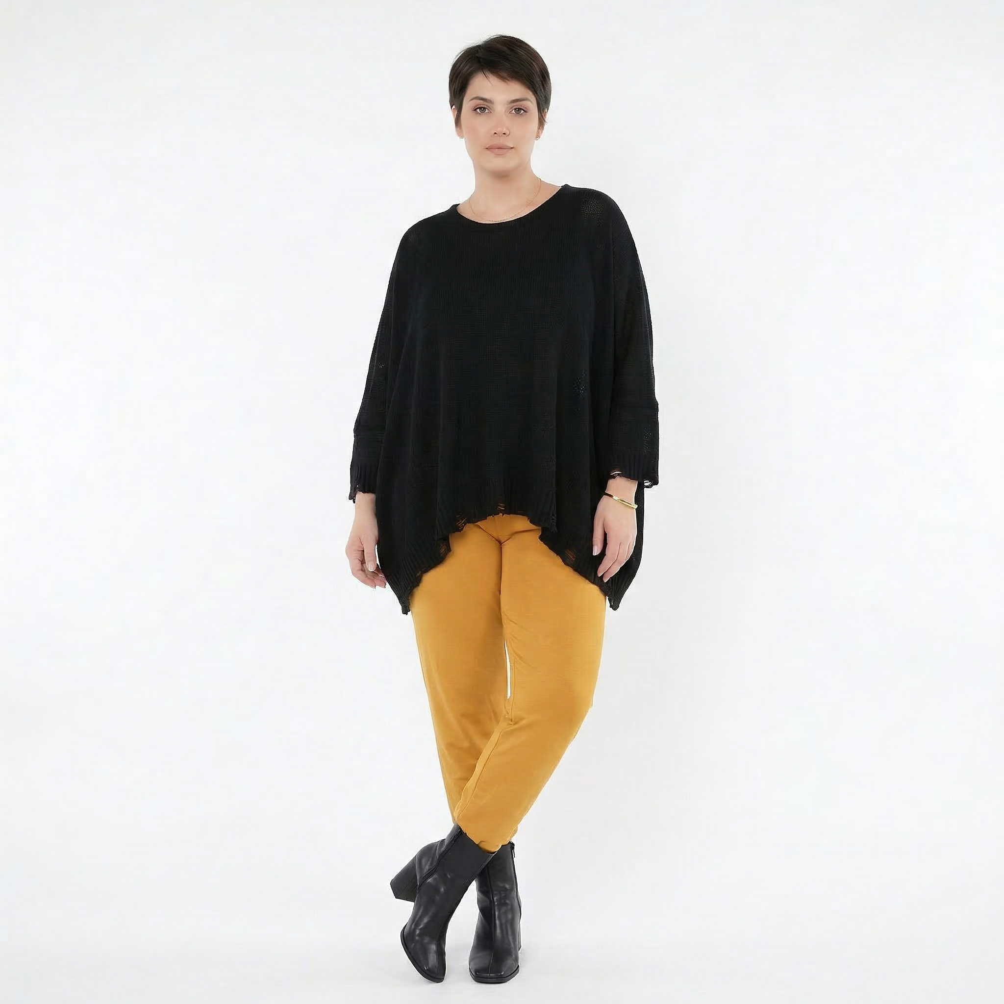 AKH Fashion Leggings in gerader Form, aus Viskose, 1531.0P100, Senf, Ausgefallen, Zeitlos