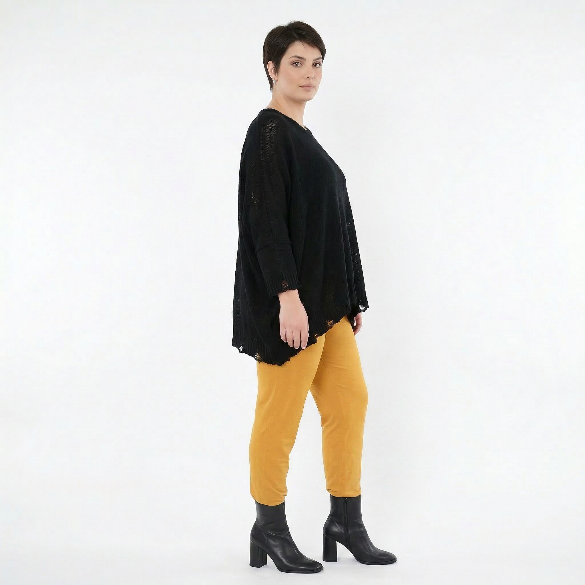 AKH Fashion Leggings in gerader Form, aus Viskose, 1531.0P100, Senf, Ausgefallen, Zeitlos