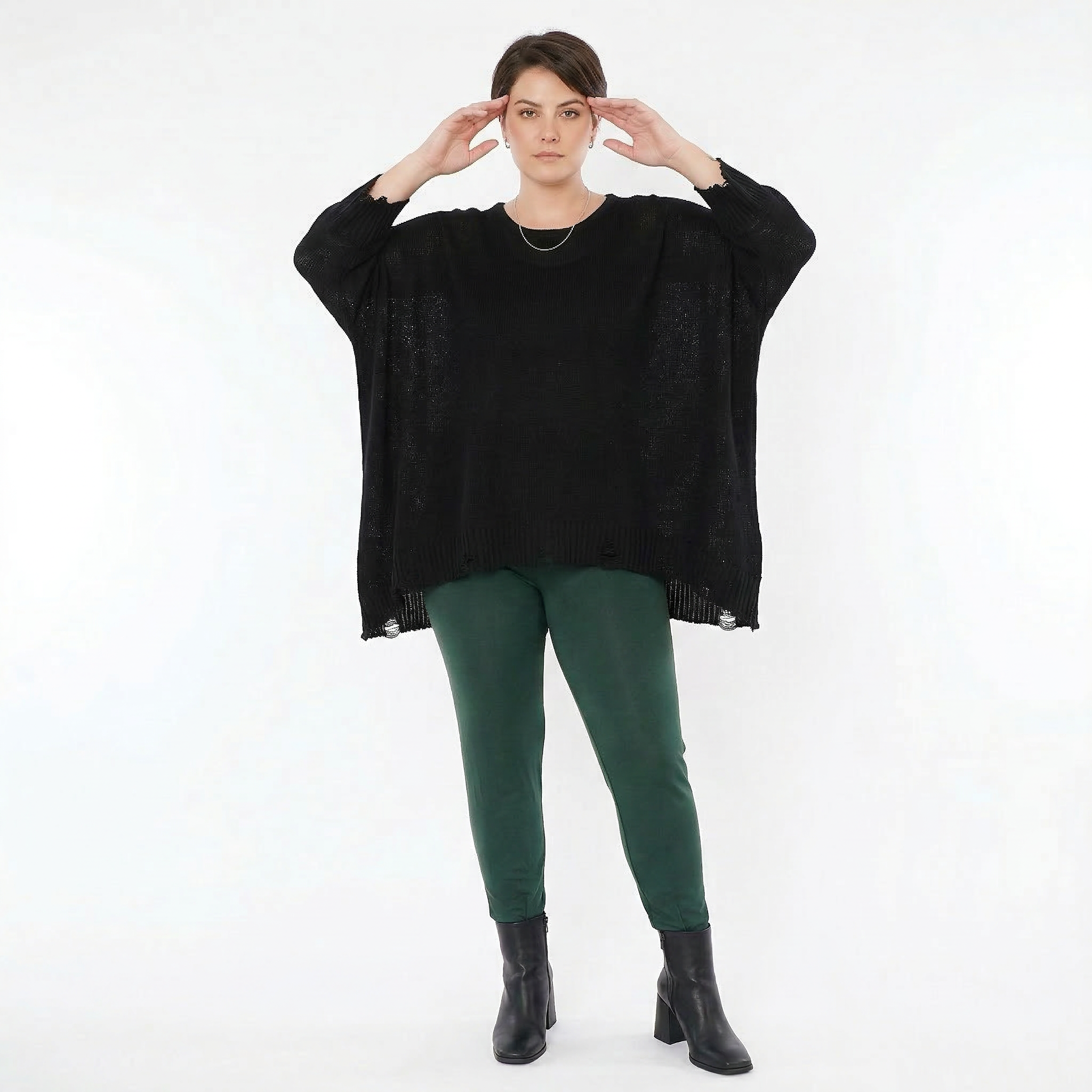 AKH Fashion Leggings in gerader Form, aus Viskose, 1531.0P100, Tannengrün, Ausgefallen