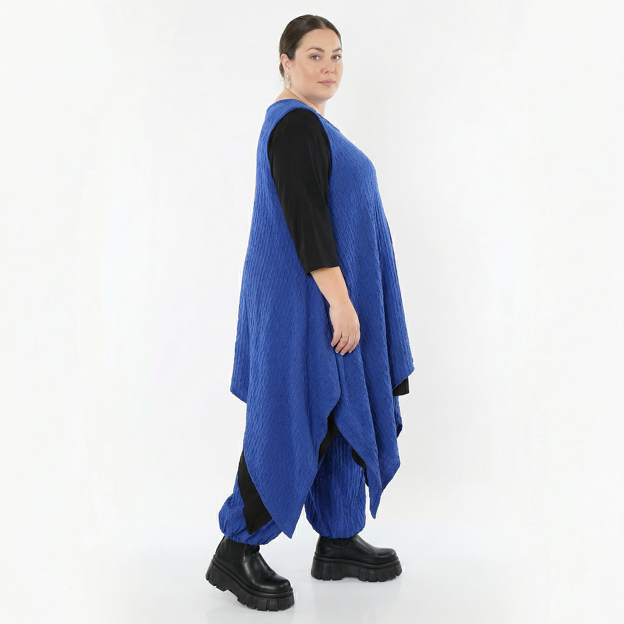 Zipfel Kleid von AKH Fashion aus Materialmix, 1532.03067, Royalblau, Wellen, Ausgefallen
