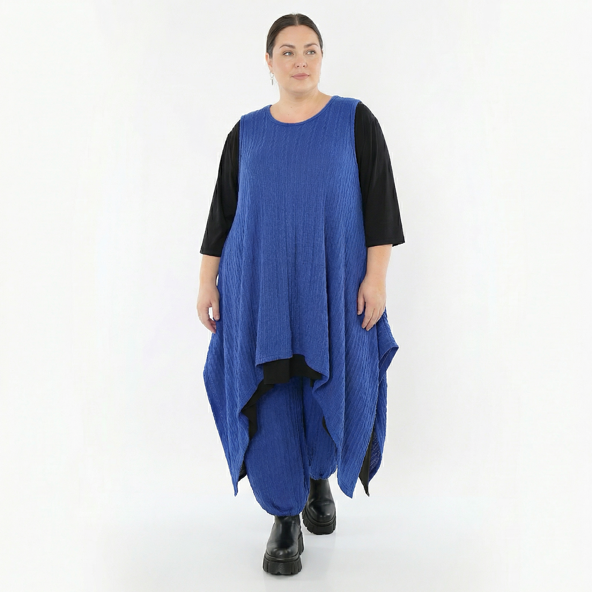 Zipfel Kleid von AKH Fashion aus Materialmix, 1532.03067, Royalblau, Wellen, Ausgefallen