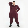 Ballonhose von AKH Fashion aus Materialmix, 1532.05920, Burgundy, Wellen, Ausgefallen
