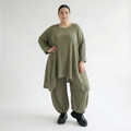A-Form Bigshirt von AKH Fashion aus Materialmix, 1532.07014, Olive, Wellen, Ausgefallen