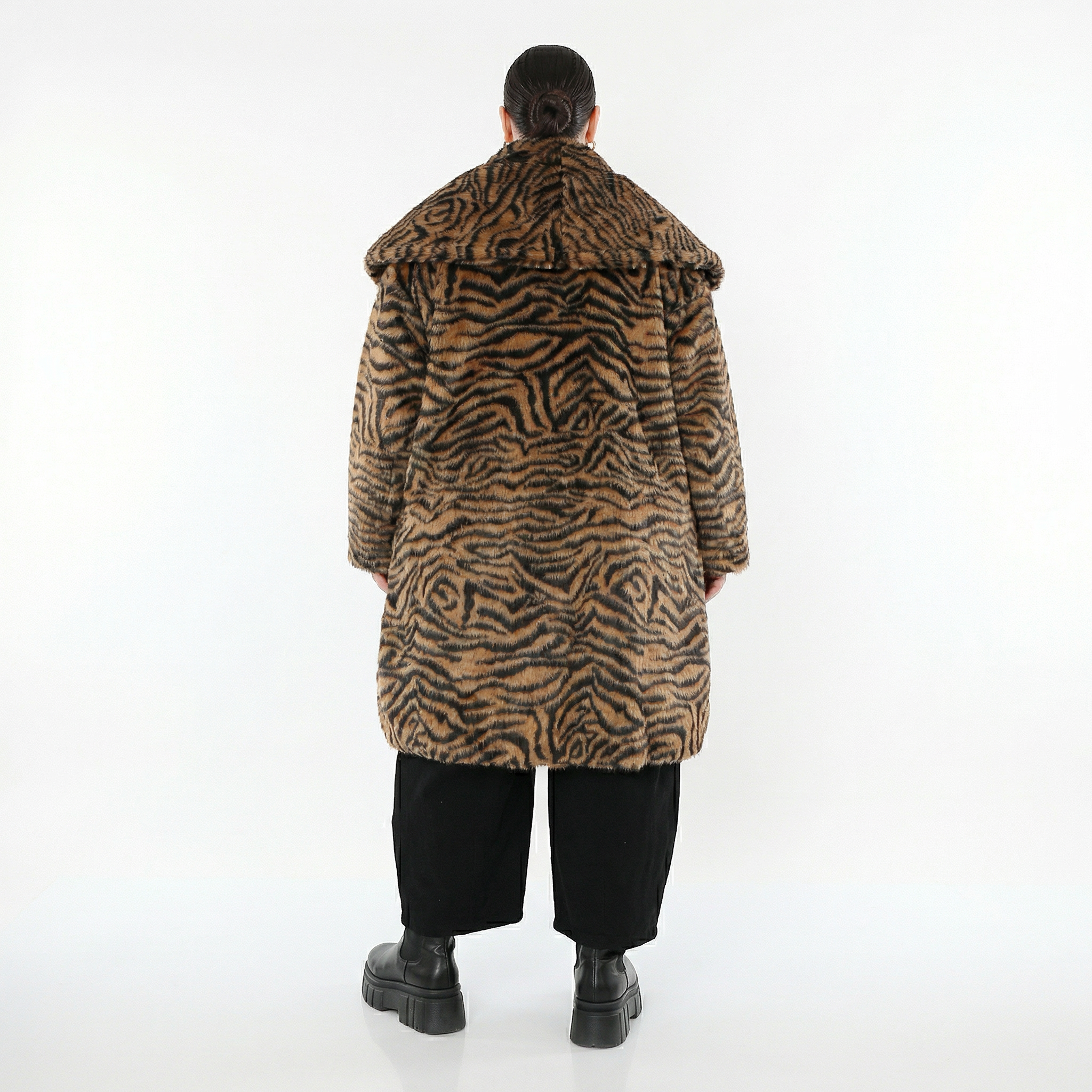 Ballonmantel von AKH Fashion aus Polyester, 1533.01776, Cognac/Schwarz, Zebra, Schick