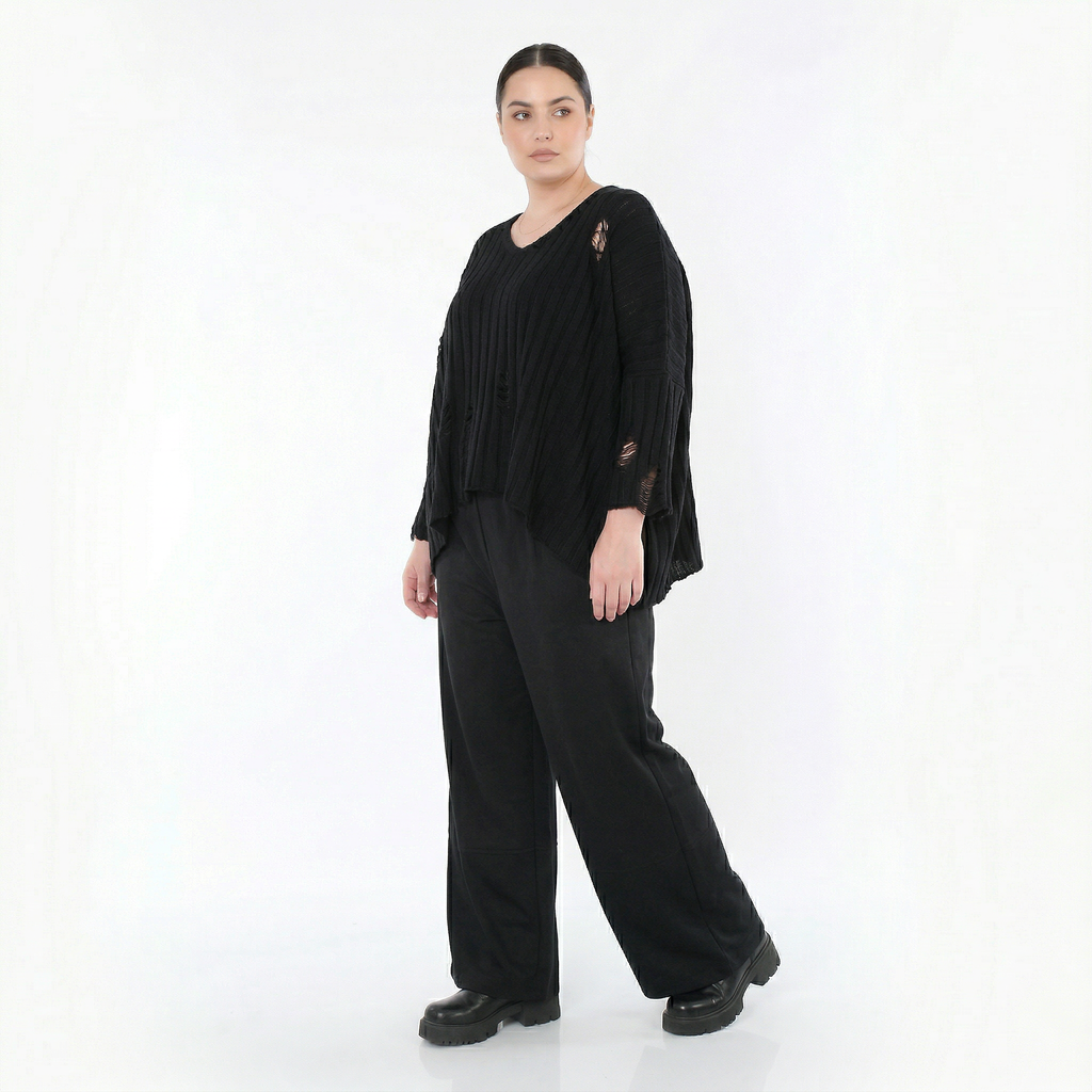  Marlene Hose von AKH Fashion aus Materialmix, 1536.00122, Schwarz, Ausgefallen, Zeitlos