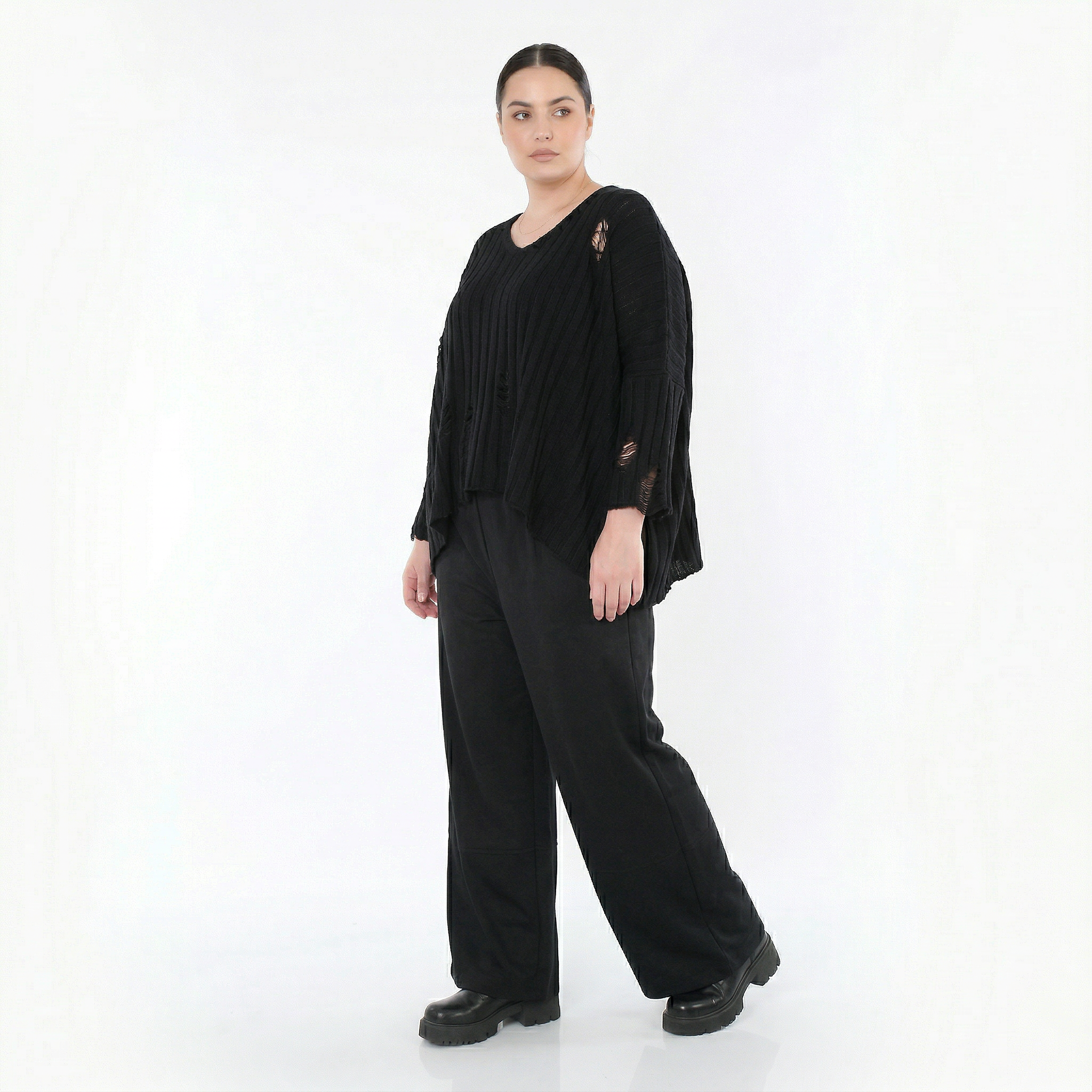 Marlene Hose von AKH Fashion aus Materialmix, 1536.00122, Schwarz, Ausgefallen, Zeitlos