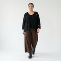  AKH Fashion Hose in gerader Form, aus Materialmix, 1536.00225, Braun, Ausgefallen, Zeitlos