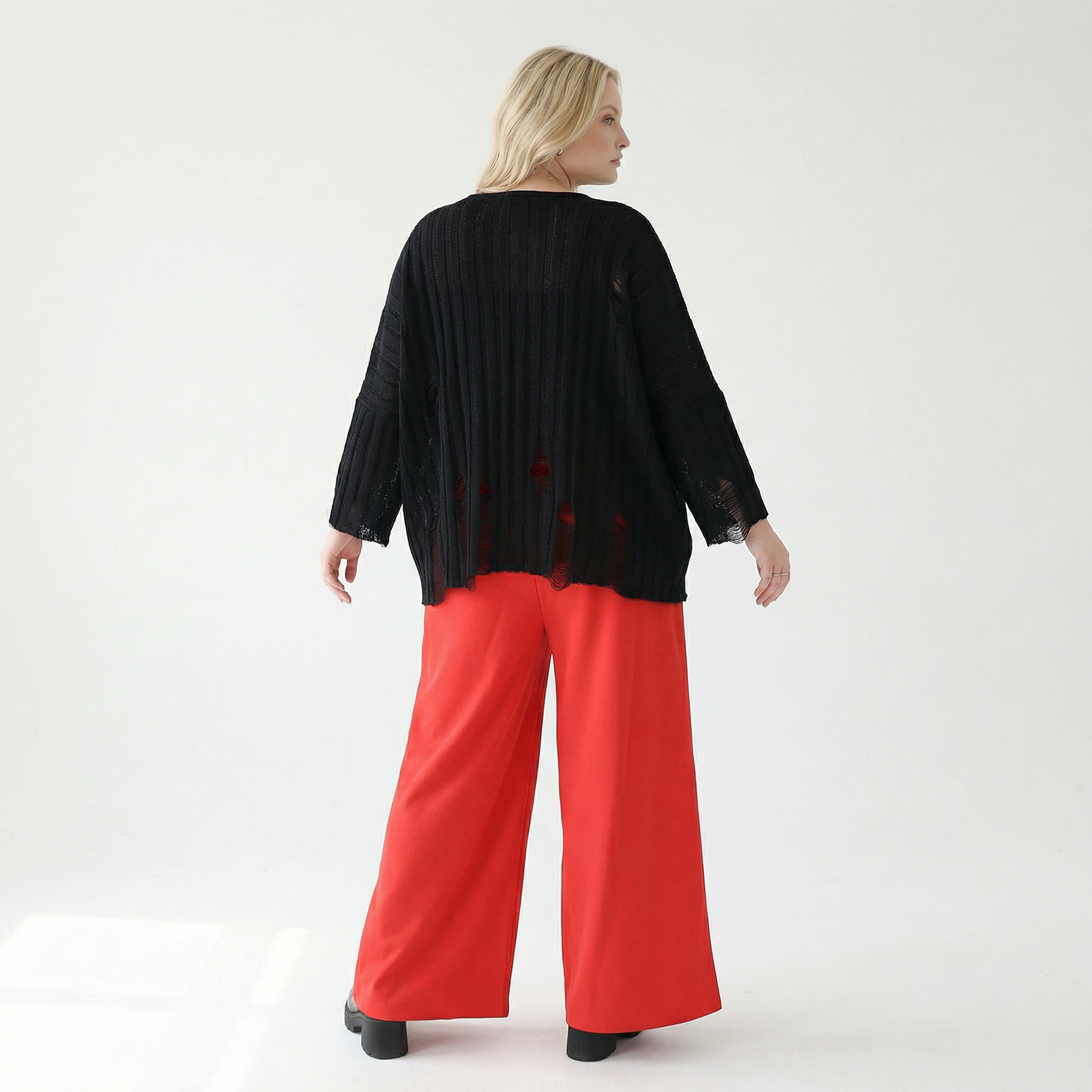 AKH Fashion Hose in gerader Form, aus Materialmix, 1536.00225, Rot, Ausgefallen, Zeitlos