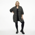  AKH Fashion Jacke in kastiger Form, aus Materialmix, 1541.06517, Grau/Schwarz, Reptil