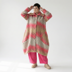  Ballonmantel von AKH Fashion aus Polyester, 1543.03023, Sand/Fuchsia, TwoTone, Schick