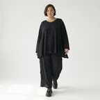 A-Form Bigshirt von AKH Fashion aus Viskose, 1545.00593, Schwarz/Blau, Kringel, Ausgefallen