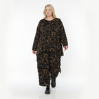  A-Form Bigshirt von AKH Fashion aus Viskose, 1545.00593, Schwarz/Orange, Kringel, Schick