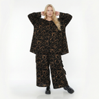  A-Form Bigshirt von AKH Fashion aus Viskose, 1545.00593, Schwarz/Orange, Kringel, Schick