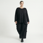  Ballonhose von AKH Fashion aus Viskose, 1545.07125, Schwarz/Blau, Kringel, Ausgefallen