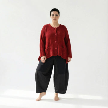 A-Form Jacke von AKH Fashion aus Viskose, 1537.00118, Bourdeaux, Meliert, Ausgefallen