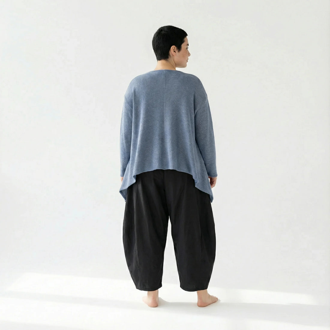  A-Form Jacke von AKH Fashion aus Viskose, 1537.00118, Himmelblau, Meliert, Ausgefallen