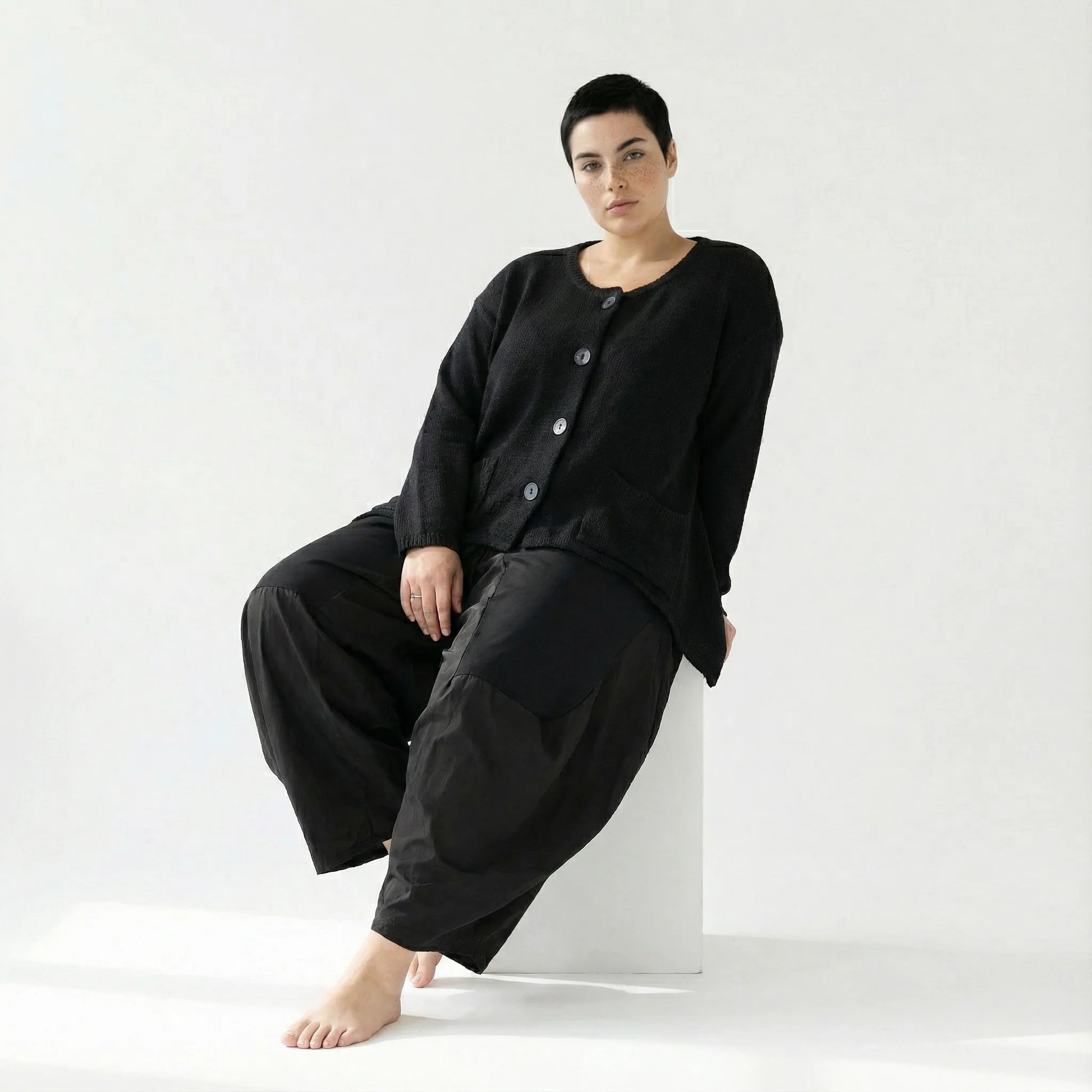  A-Form Jacke von AKH Fashion aus Viskose, 1537.00118, Schwarz, Meliert, Ausgefallen