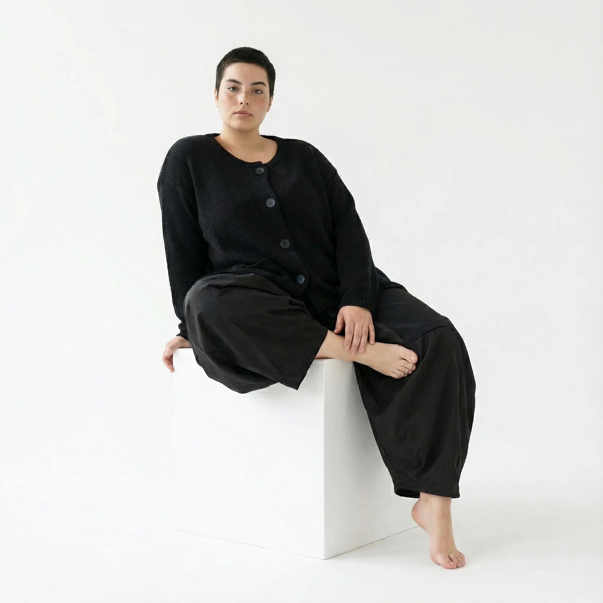  A-Form Jacke von AKH Fashion aus Viskose, 1537.00118, Schwarz, Meliert, Ausgefallen