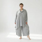  A-Form Bigshirt von AKH Fashion aus Viskose, 1540.03371, Grau, Kariert, Ausgefallen, Zeitlos