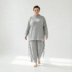  AKH Fashion Bigshirt in gerader Form, aus Viskose, 1540.07124, Grau, Kariert, Ausgefallen