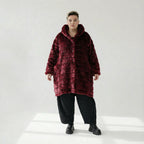  Ballonjacke von AKH Fashion aus Polyester, 1546.06660, Weinrot, Kariert, Ausgefallen