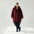  Ballonjacke von AKH Fashion aus Polyester, 1546.06660, Weinrot, Kariert, Ausgefallen
