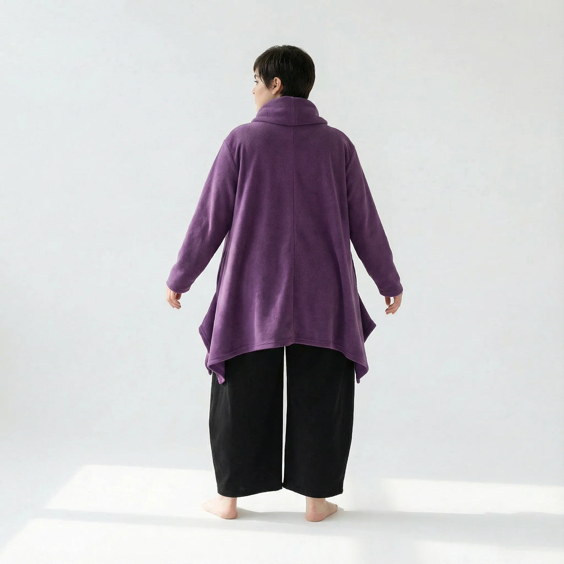  A-Form Bigshirt von AKH Fashion aus Materialmix, 1552.03371, Violett, Ausgefallen, Zeitlos