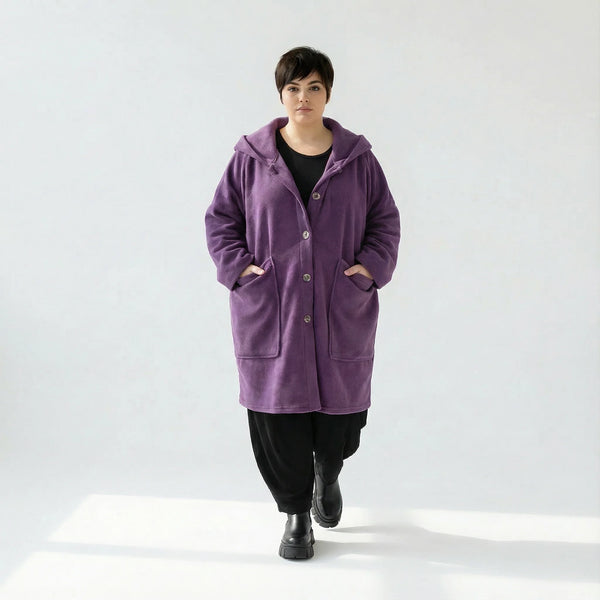 AKH Fashion Jacke in gerader Form, aus Materialmix, 1552.06272, Violett, Ausgefallen