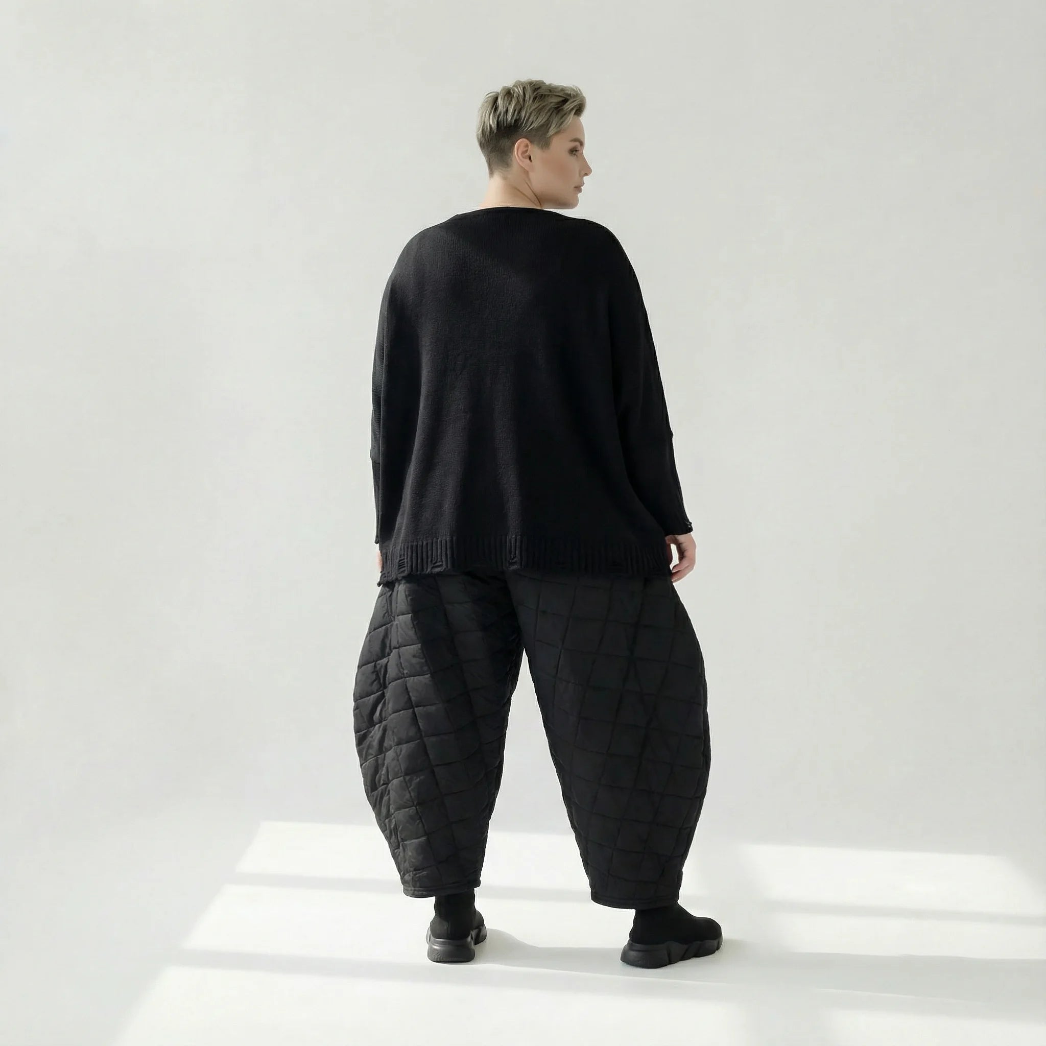  Ballonhose von AKH Fashion aus Viskose, 1561.06883, Schwarz, Kariert, Ausgefallen, Zeitlos