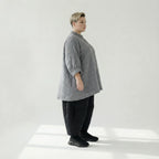  A-Form Bluse von AKH Fashion aus Viskose, 1561.07116, Grau, Kariert, Ausgefallen, Zeitlos