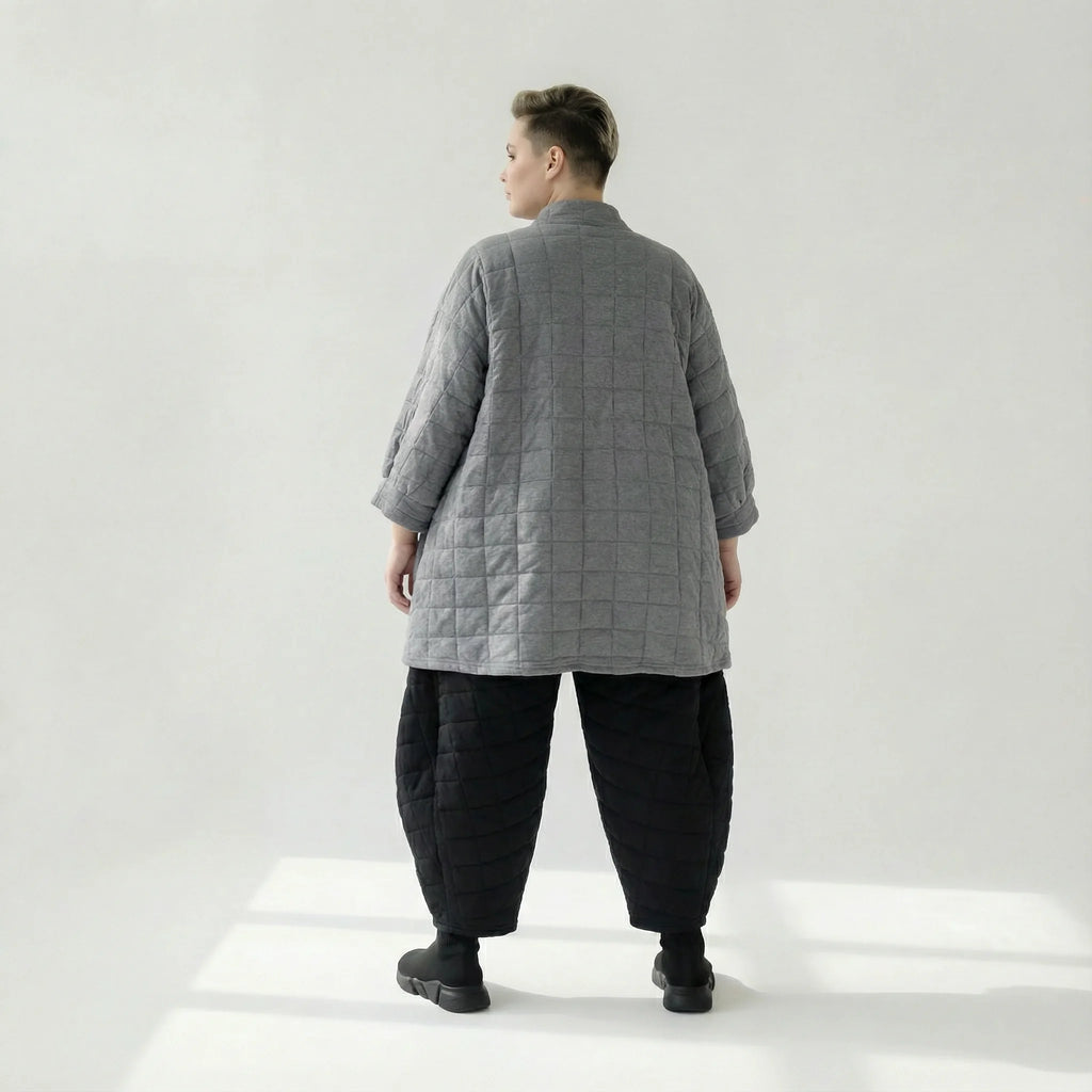  A-Form Bluse von AKH Fashion aus Viskose, 1561.07116, Grau, Kariert, Ausgefallen, Zeitlos