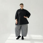  A-Form Bluse von AKH Fashion aus Viskose, 1561.07116, Schwarz, Kariert, Ausgefallen