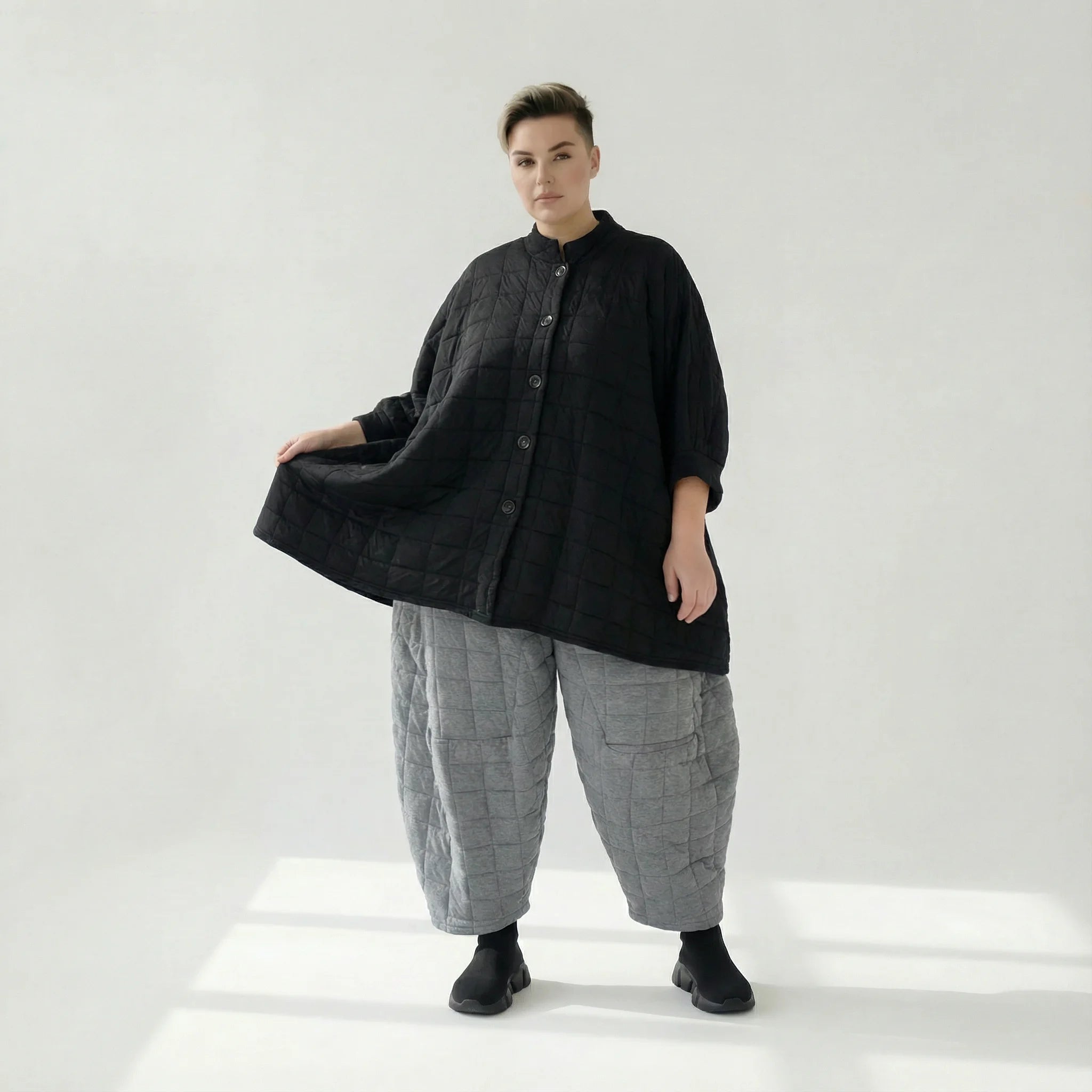  A-Form Bluse von AKH Fashion aus Viskose, 1561.07116, Schwarz, Kariert, Ausgefallen